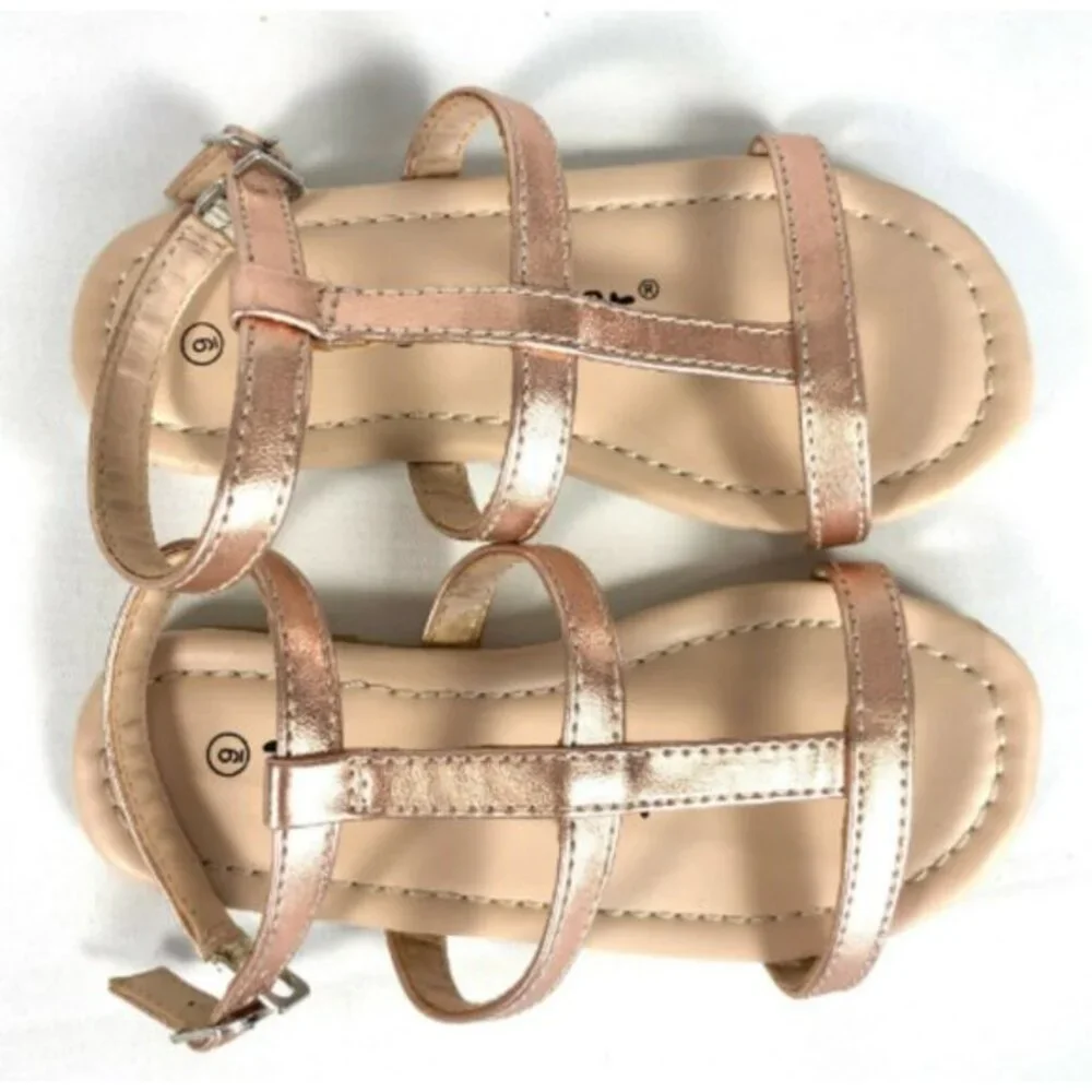 The Doll Maker Toddler‎ Girls Gladiator Sandals Lot of 2 Size 9 Pink Gold New